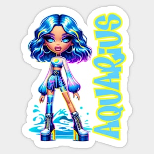 Aquarius Dollz Zodiac Birthday Baddie Aesthetic Sticker